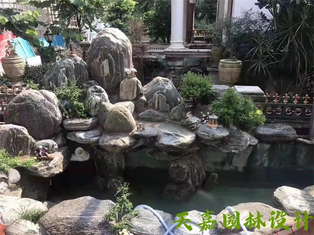 桐庐假山流水喷泉鱼池制作